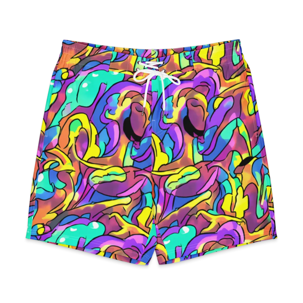 Glow Geometry on Men's Board Shorts — Front
