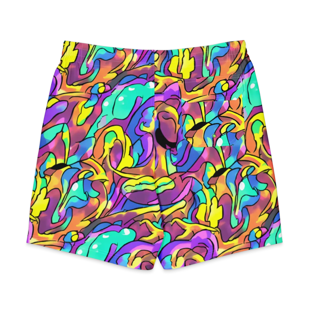 Glow Geometry on Men's Board Shorts — Back