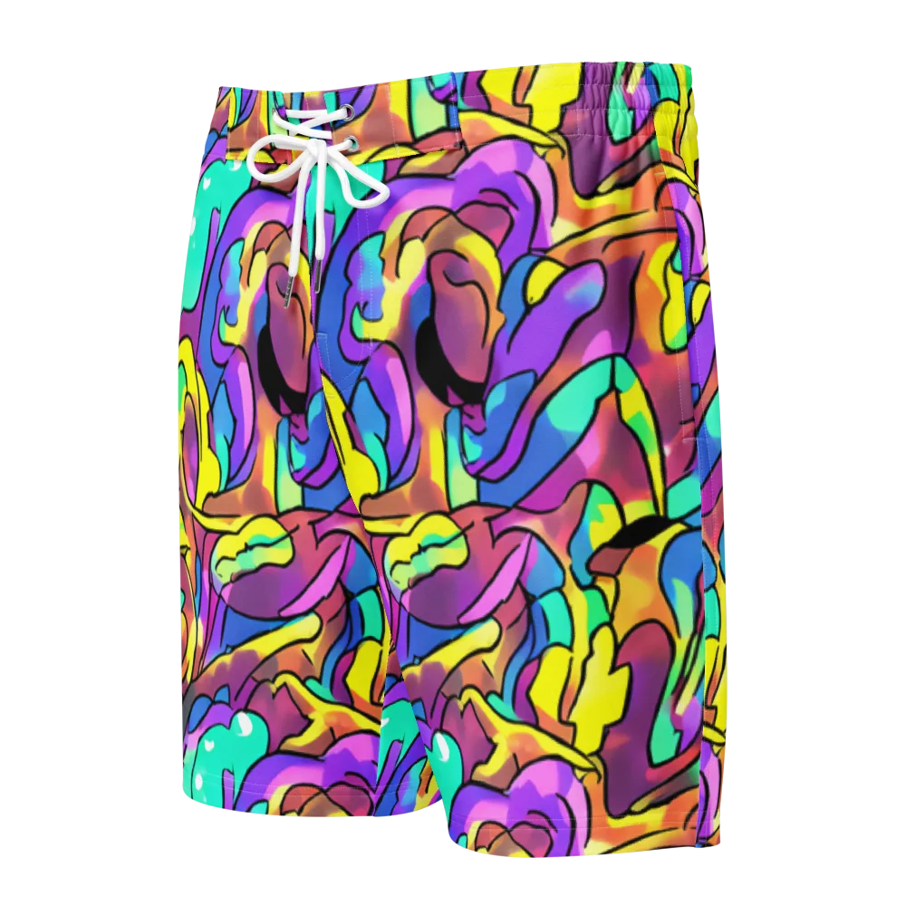 Glow Geometry on Men's Board Shorts — Front