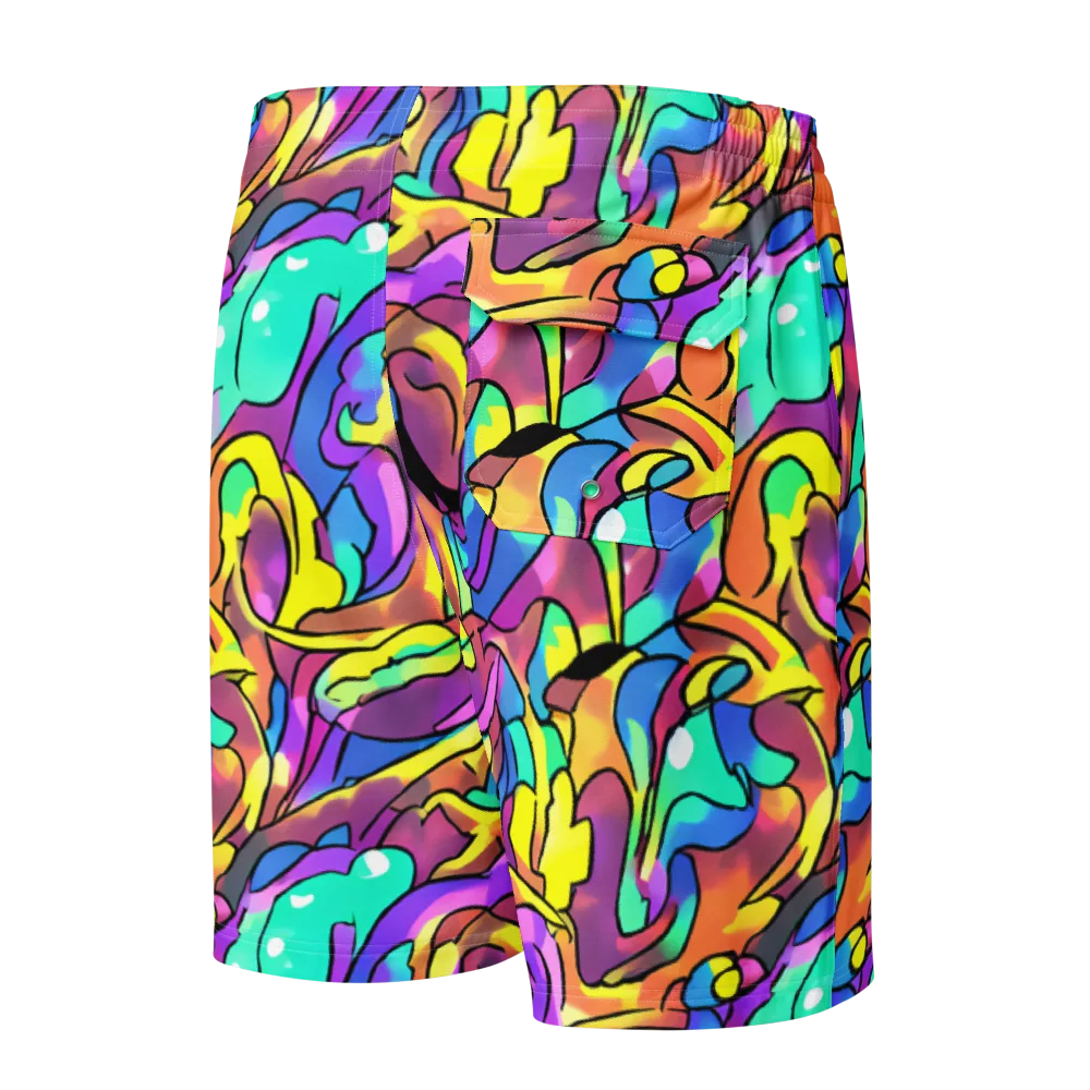 Glow Geometry on Men's Board Shorts — Back