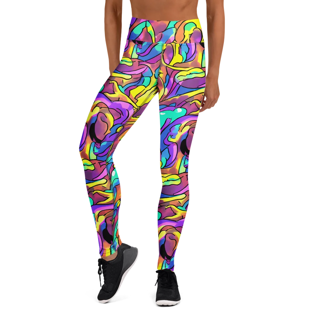 Glow Geometry on Yoga Leggings — Front