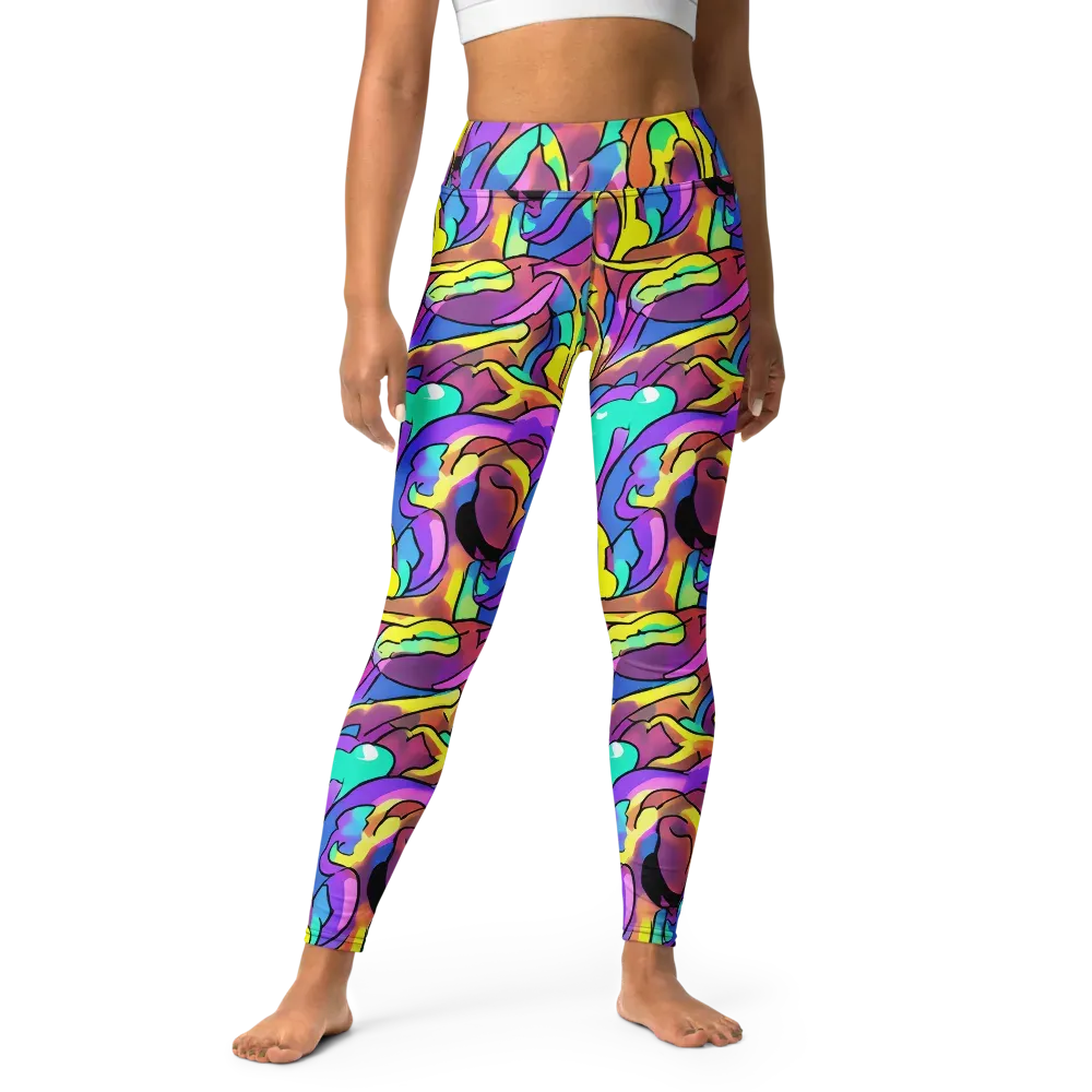 Glow Geometry on Yoga Leggings — Front