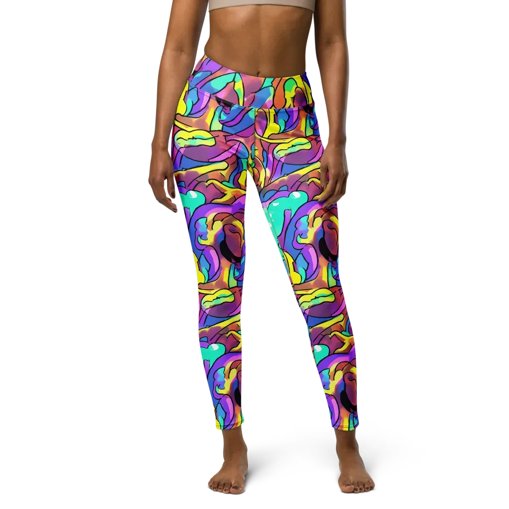 Glow Geometry on Yoga Leggings — Front