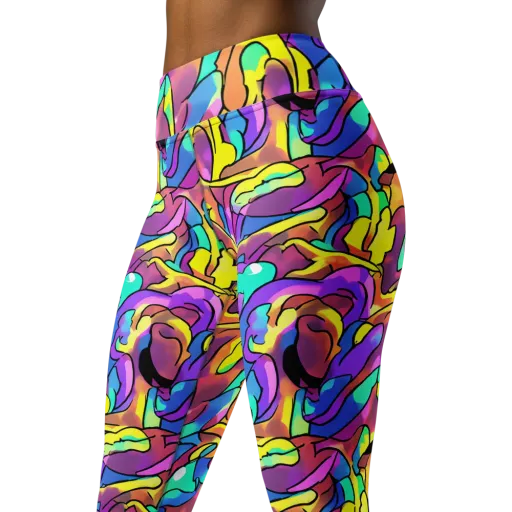 Glow Geometry on a Yoga Leggings