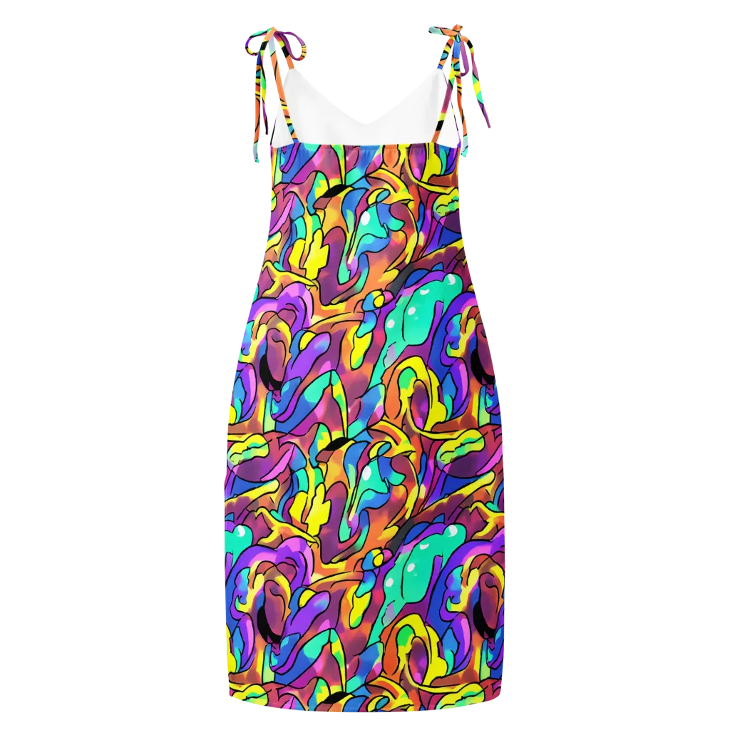 Glow Geometry on Slip Dress — Back