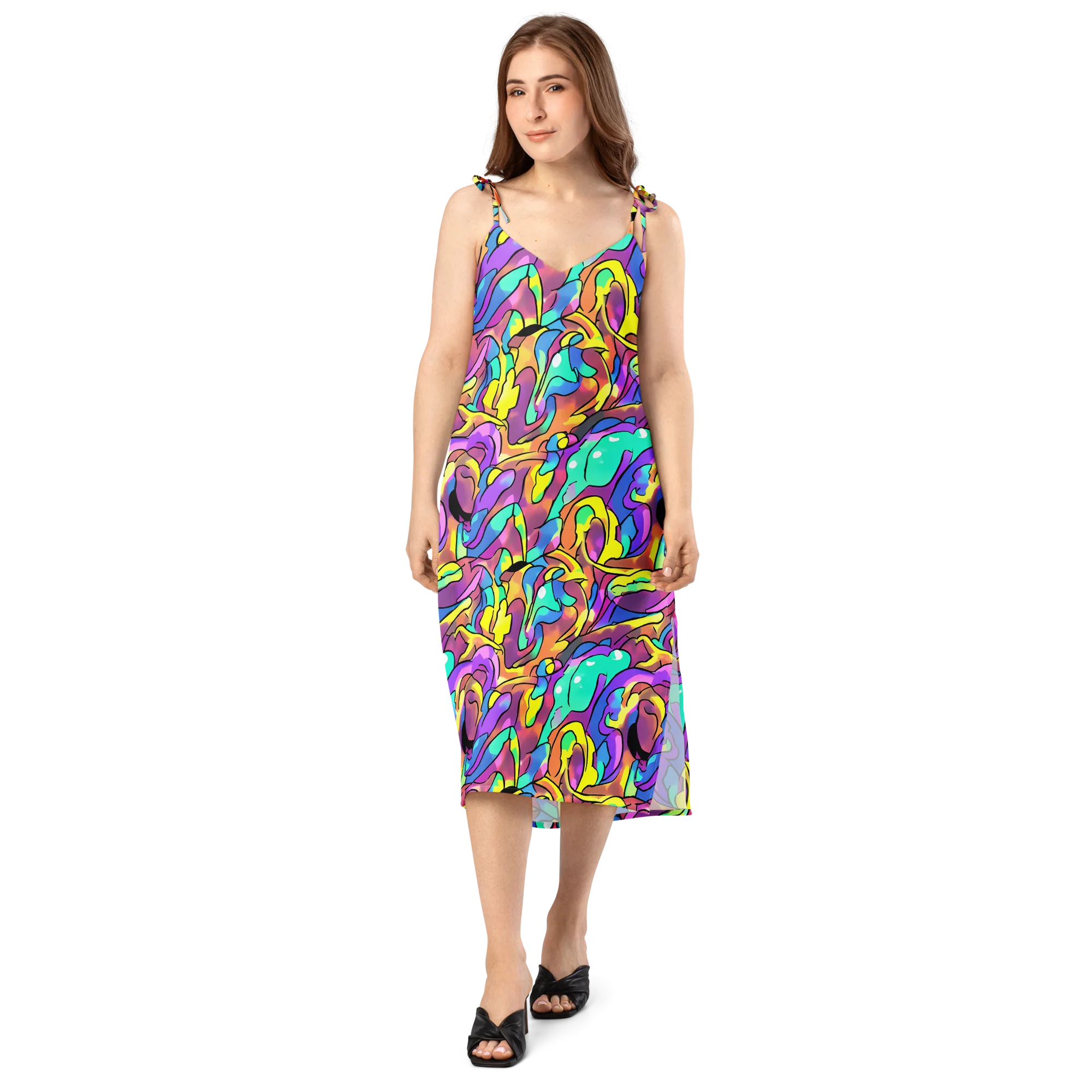 Glow Geometry on Slip Dress — Front