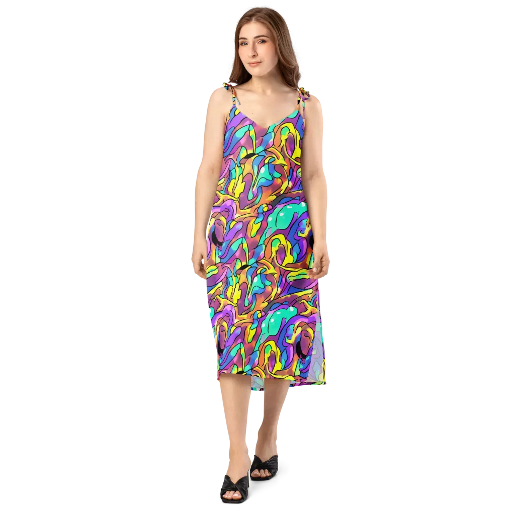 Glow Geometry on Slip Dress — Front
