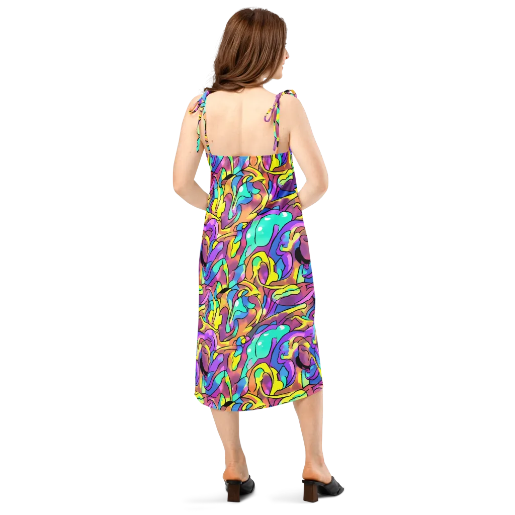 Glow Geometry on Slip Dress — Back