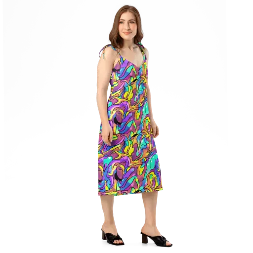 Glow Geometry on a Slip Dress
