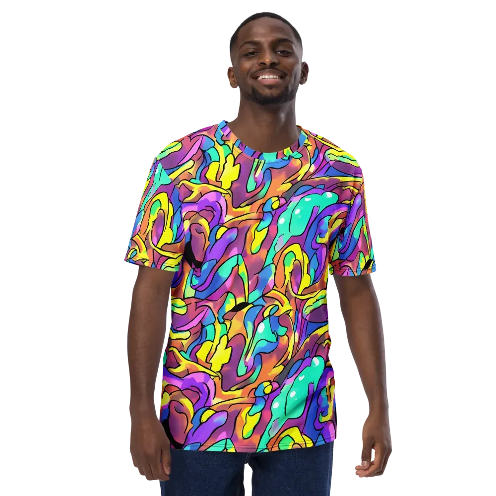 Glow Geometry on Men's Crew Neck T-Shirt — Front