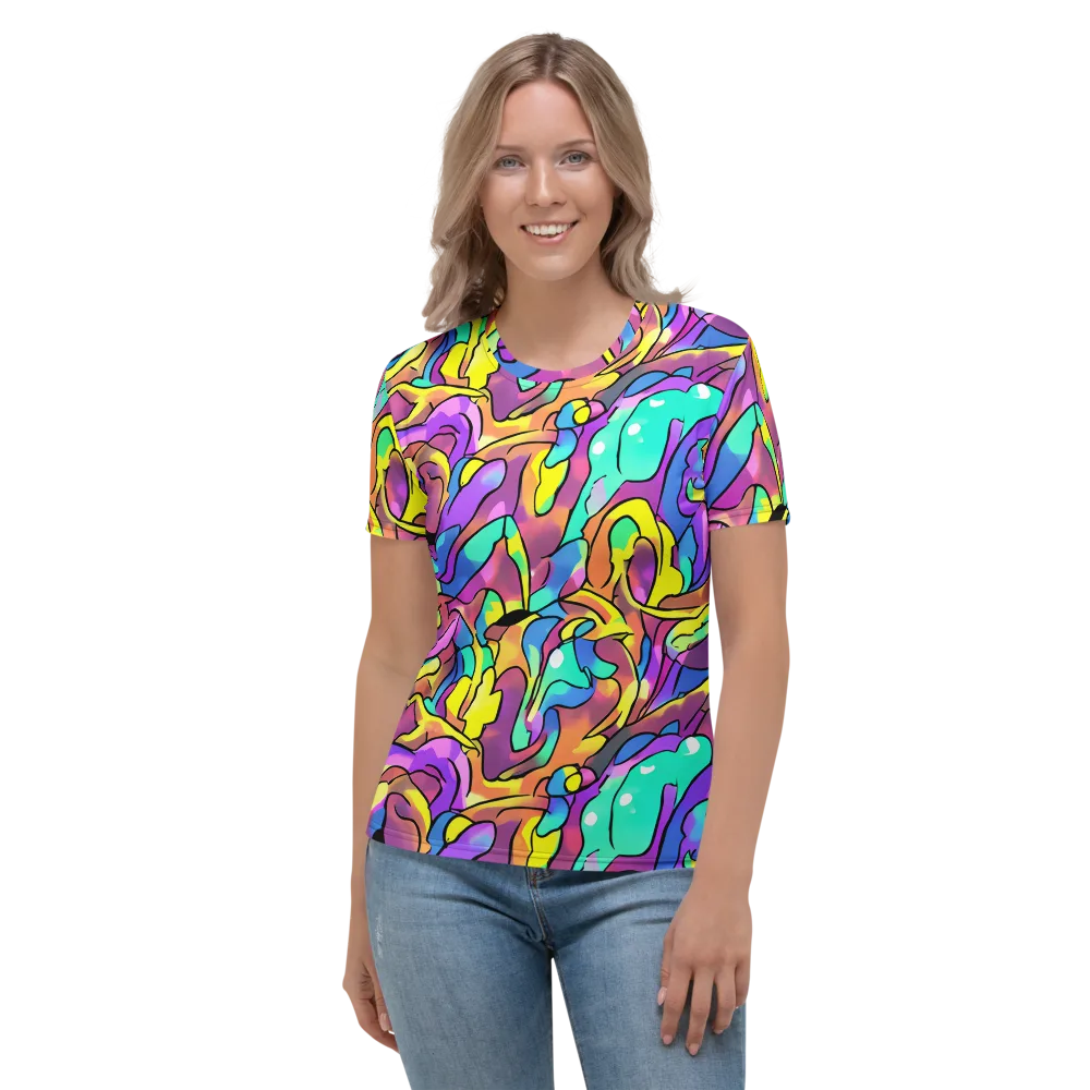 Glow Geometry on Women's Crew Neck T-Shirt — Front