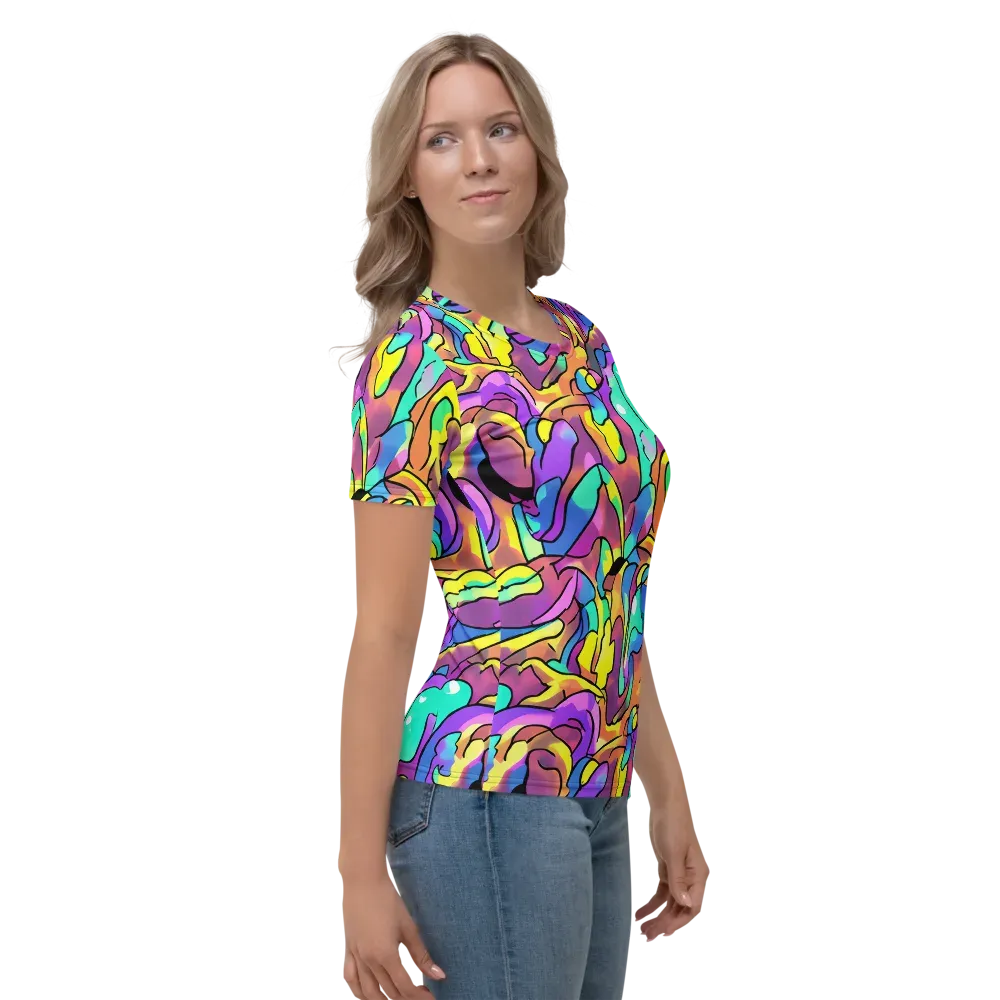 Glow Geometry on Women's Crew Neck T-Shirt — Right