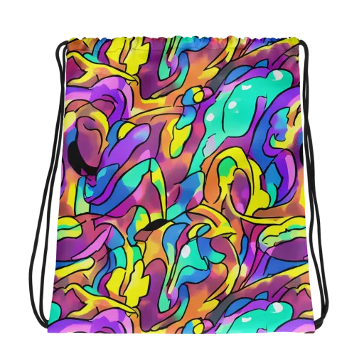 Glow Geometry on a Drawstring Bag