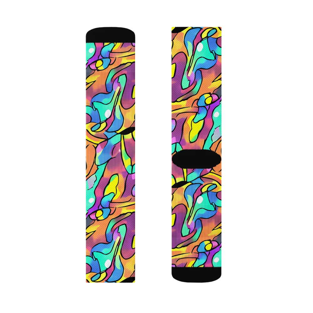Glow Geometry on Socks — Left Sock
