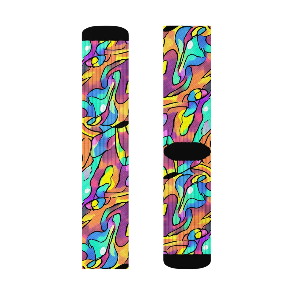 Glow Geometry on Socks — Right Sock