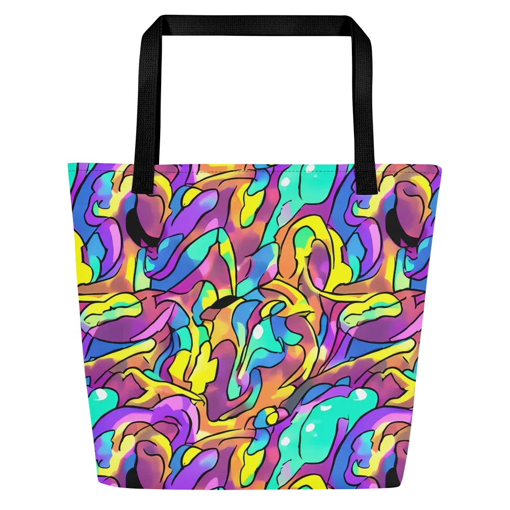 Glow Geometry on Large Tote Bag W/ Pocket — Front