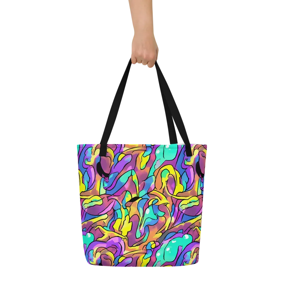 Glow Geometry on Large Tote Bag W/ Pocket — Front