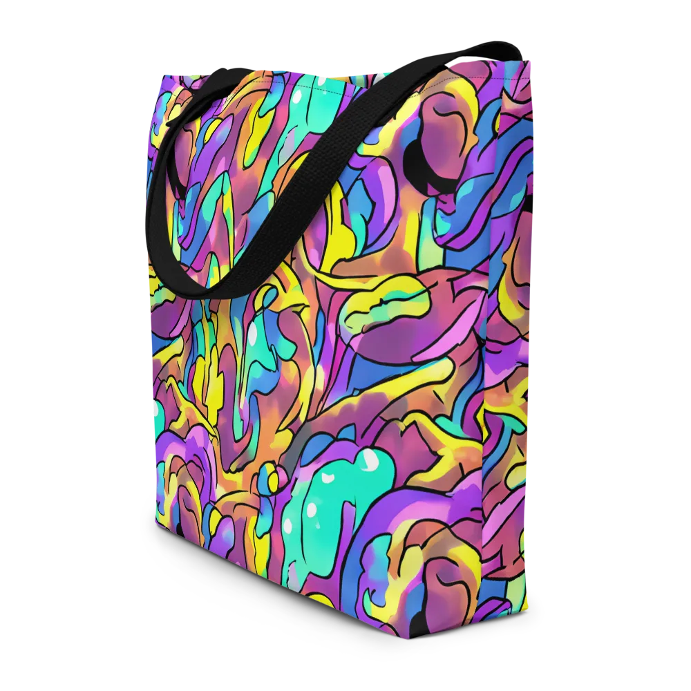 Glow Geometry on Large Tote Bag W/ Pocket — Front
