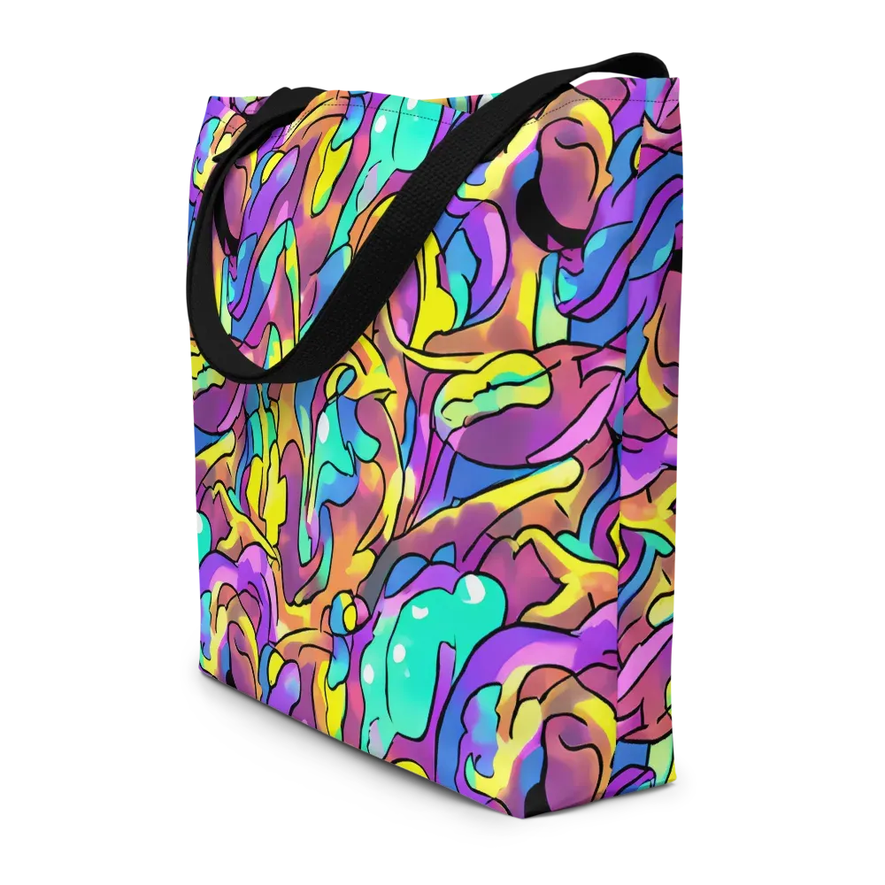 Glow Geometry on Large Tote Bag W/ Pocket — Front