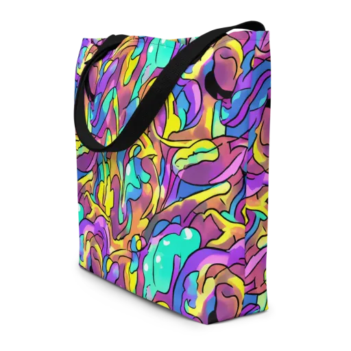 Glow Geometry on a Large Tote Bag W/ Pocket