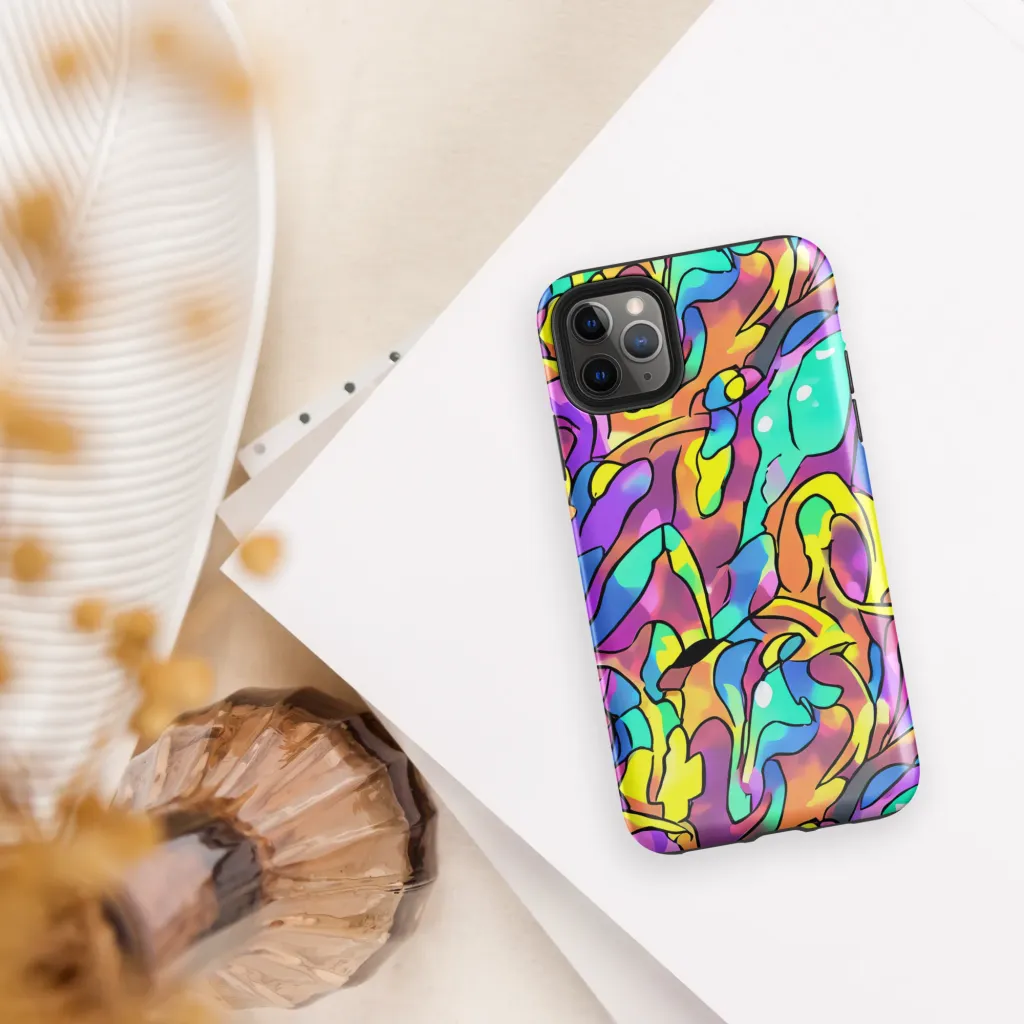 Glow Geometry on Tough Case for iPhone® — Front