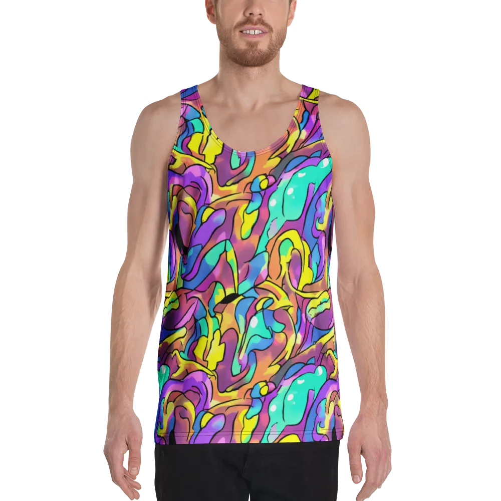 Glow Geometry on Men's Tank Top — Front