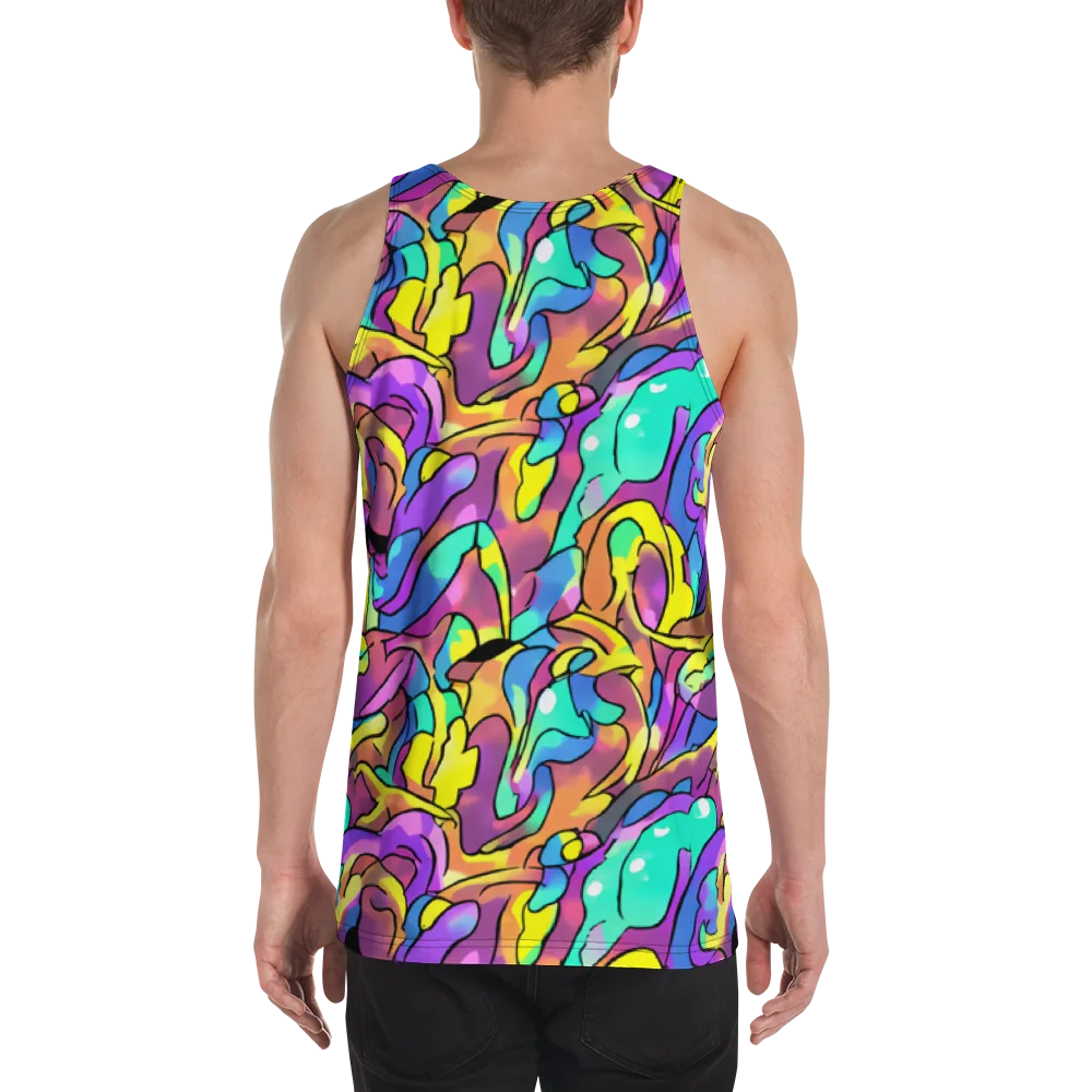 Glow Geometry on Men's Tank Top — Back