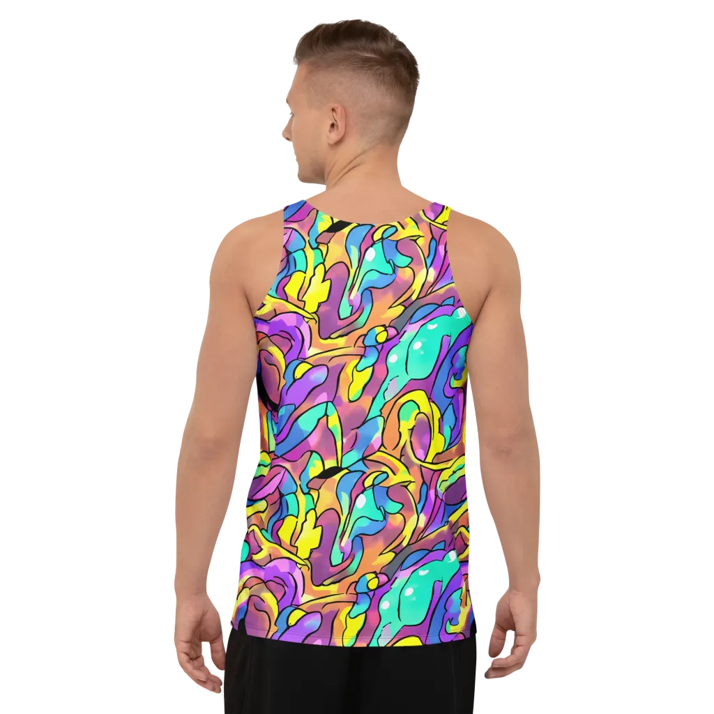 Glow Geometry on Men's Tank Top — Back