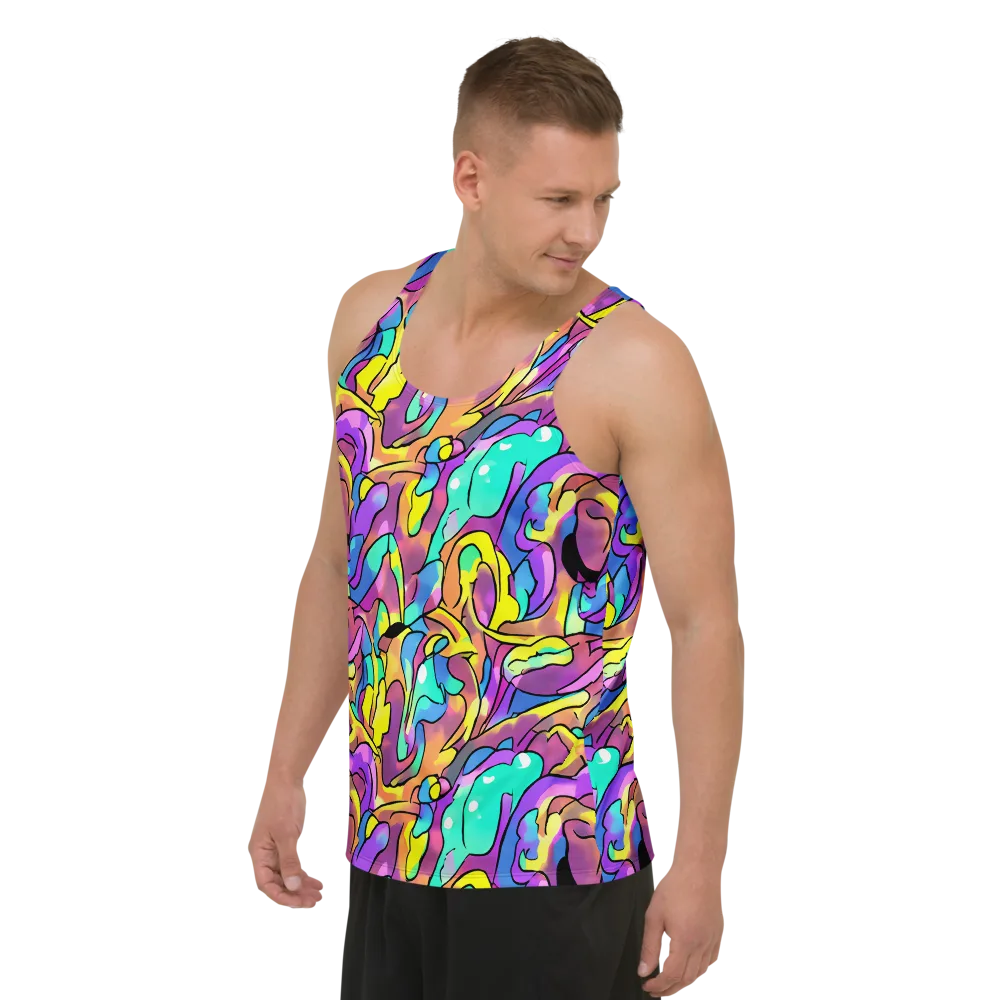 Glow Geometry on Men's Tank Top — Left Front