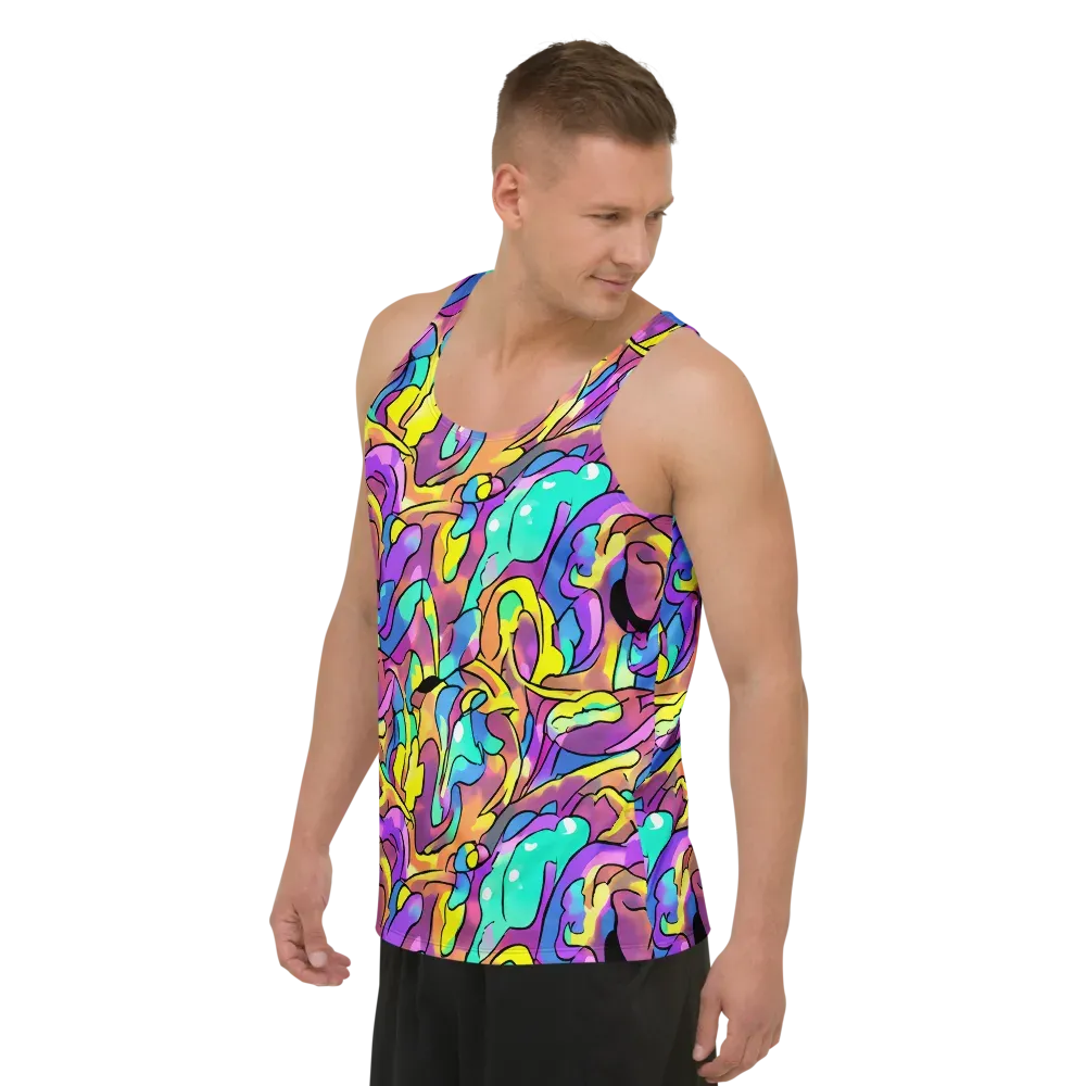 Glow Geometry on Men's Tank Top — Left Front
