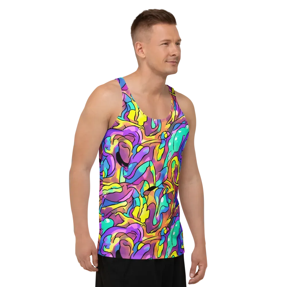 Glow Geometry on Men's Tank Top — Right Front