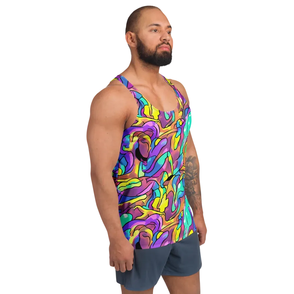 Glow Geometry on Men's Tank Top — Right Front