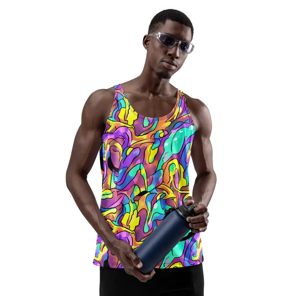 Glow Geometry on Men's Tank Top — Front