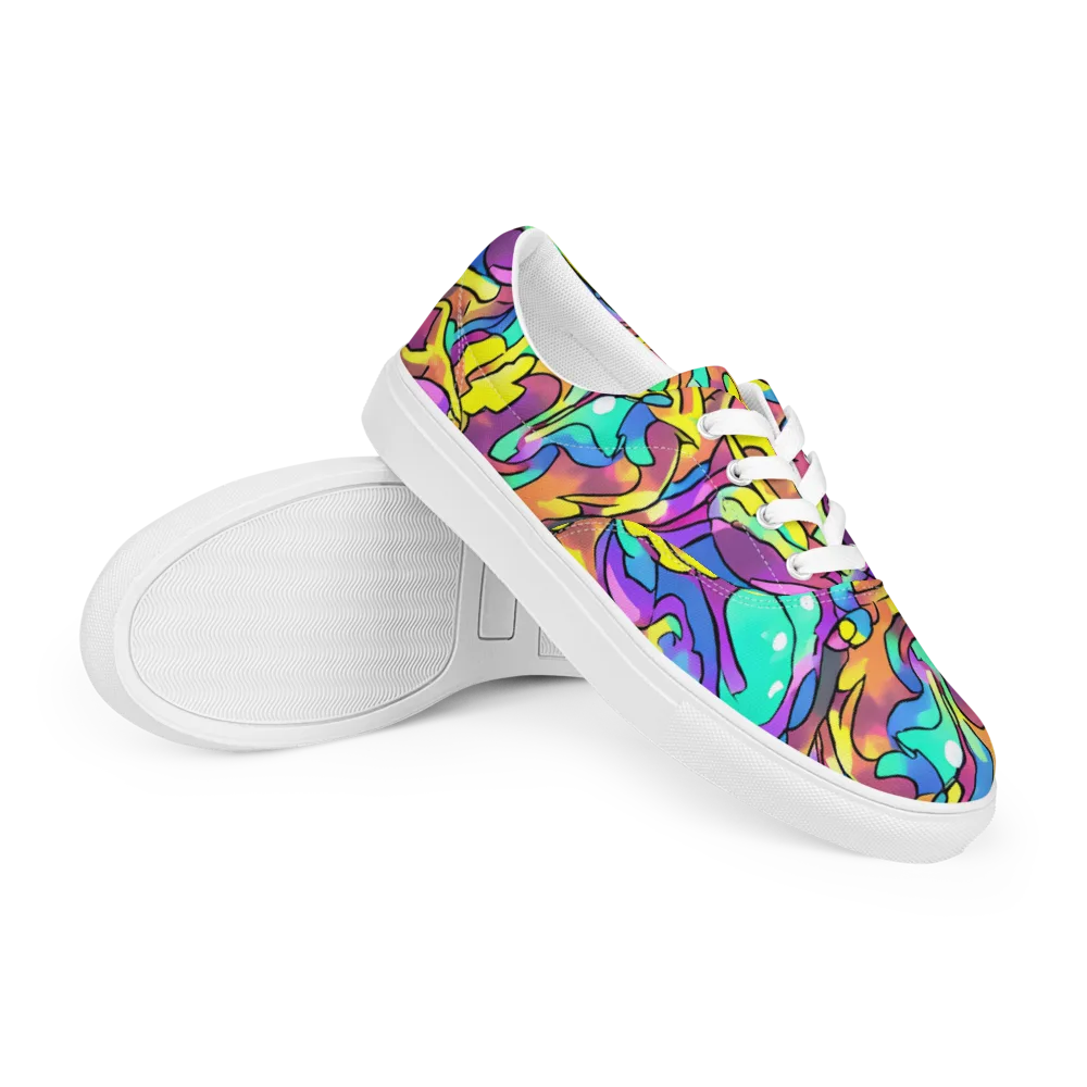Glow Geometry on Men's Lace-Up Canvas Shoes — Right Front