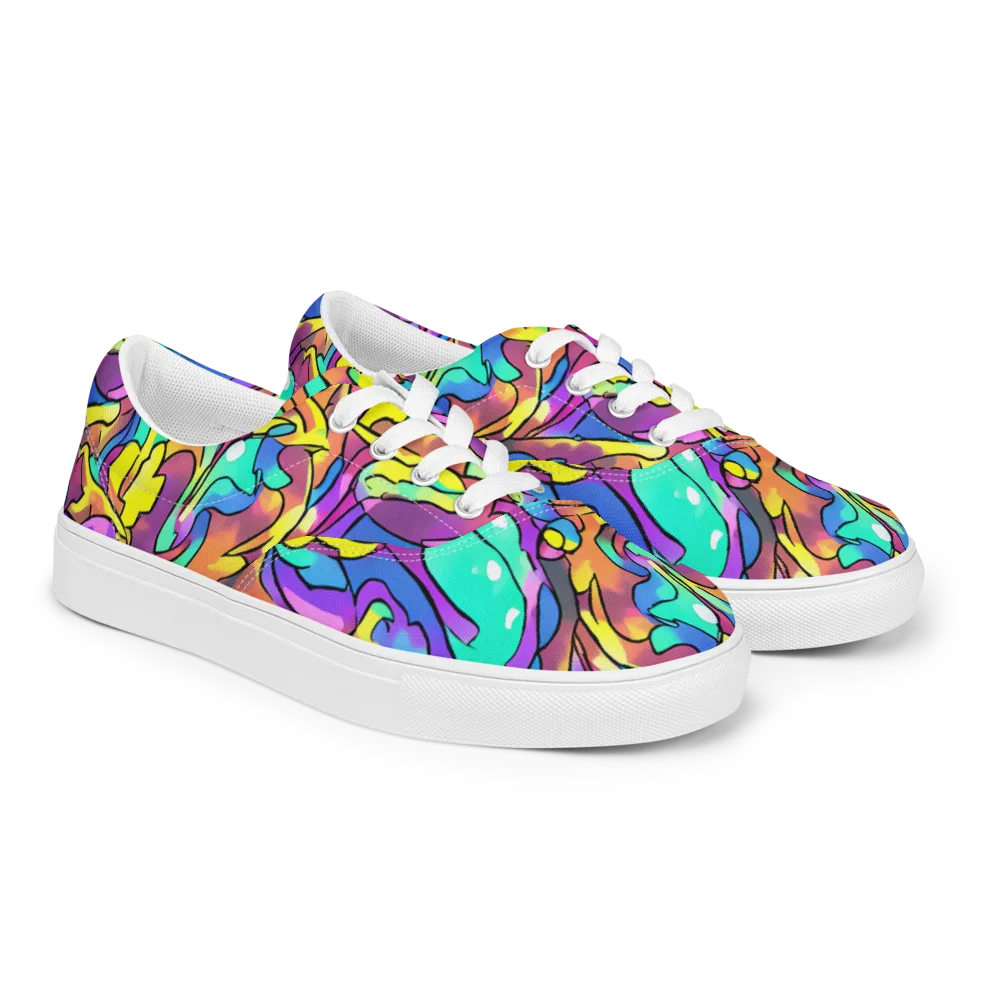 Glow Geometry on Men's Lace-Up Canvas Shoes — Right Front