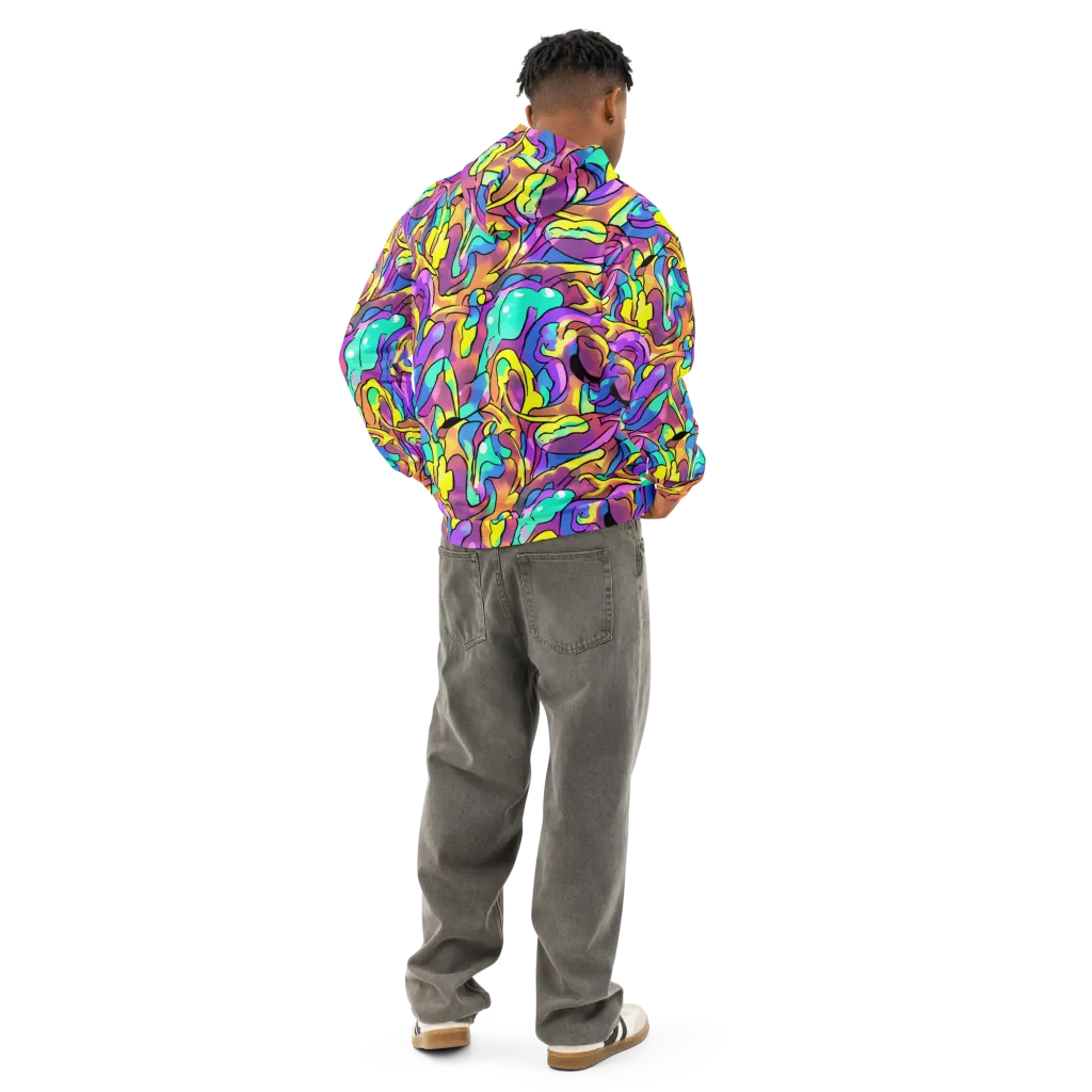 Glow Geometry on Cotton Hoodie — Back