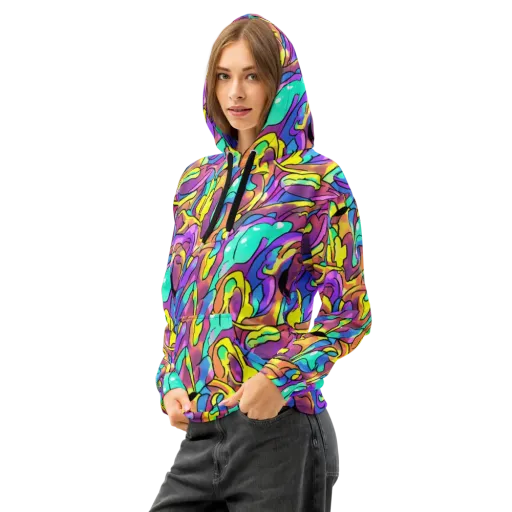 Glow Geometry on a Cotton Hoodie
