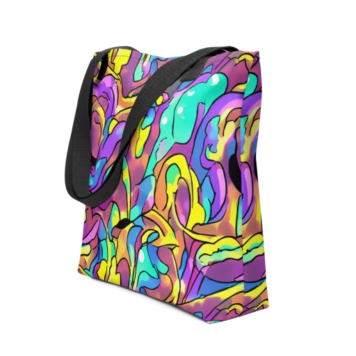 Glow Geometry on a Tote Bag