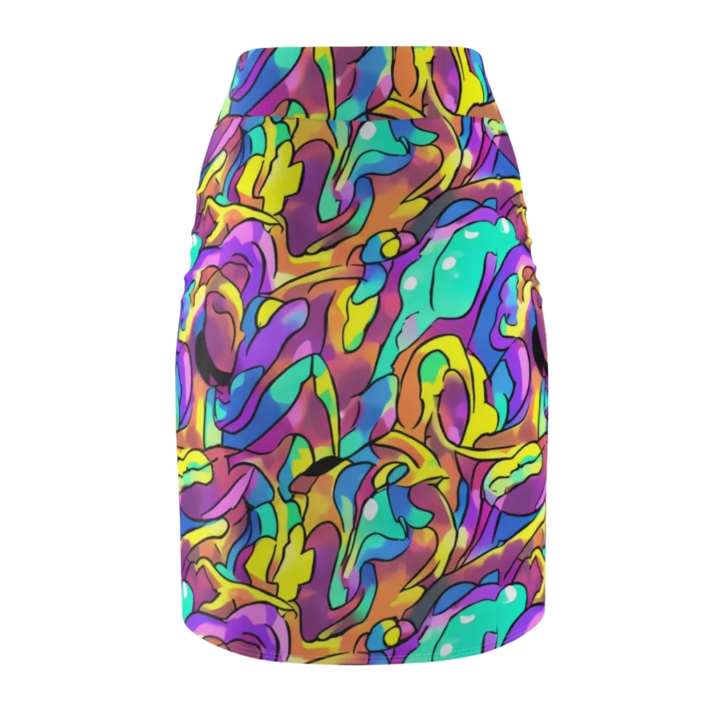 Glow Geometry on Pencil Skirt — Back