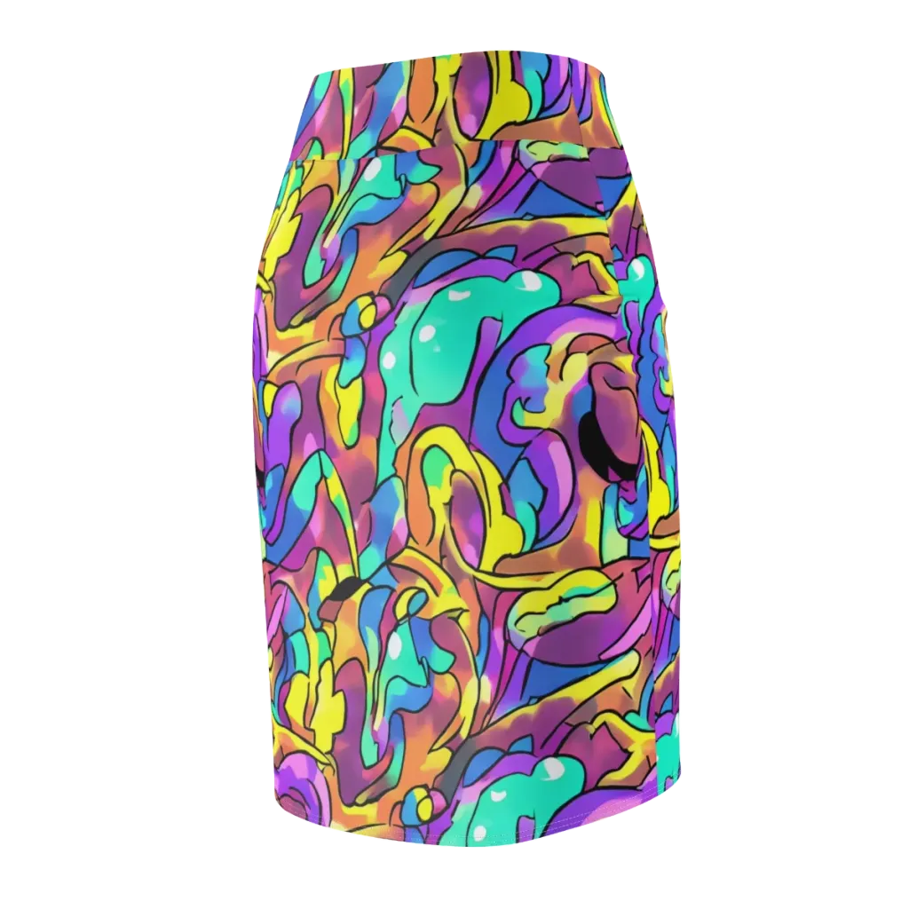 Glow Geometry on Pencil Skirt — Back Side
