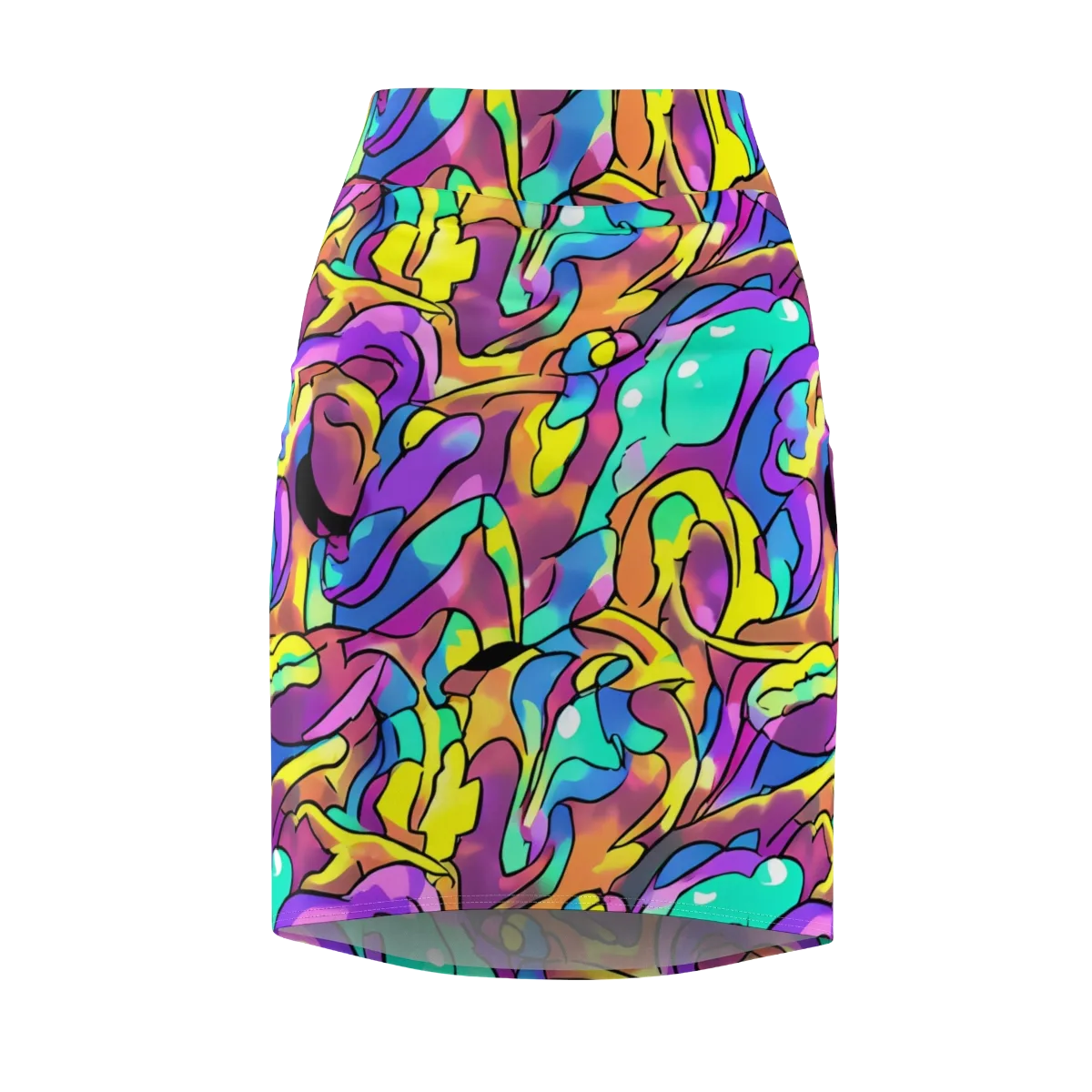Glow Geometry on Pencil Skirt — Front