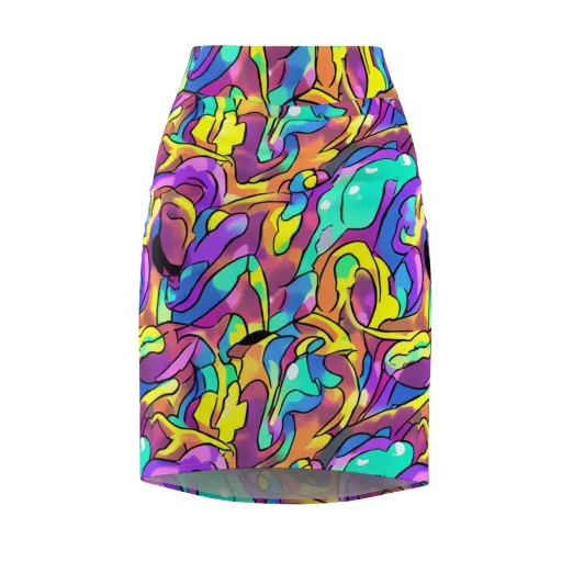 Glow Geometry on a Pencil Skirt