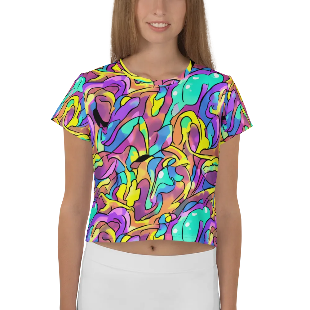 Glow Geometry on Crop Tee — Front