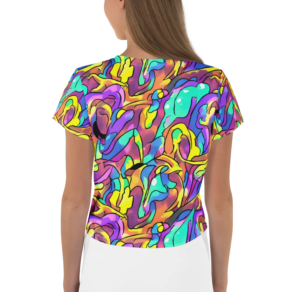 Glow Geometry on Crop Tee — Back