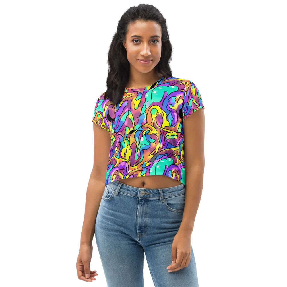 Glow Geometry on Crop Tee — Front