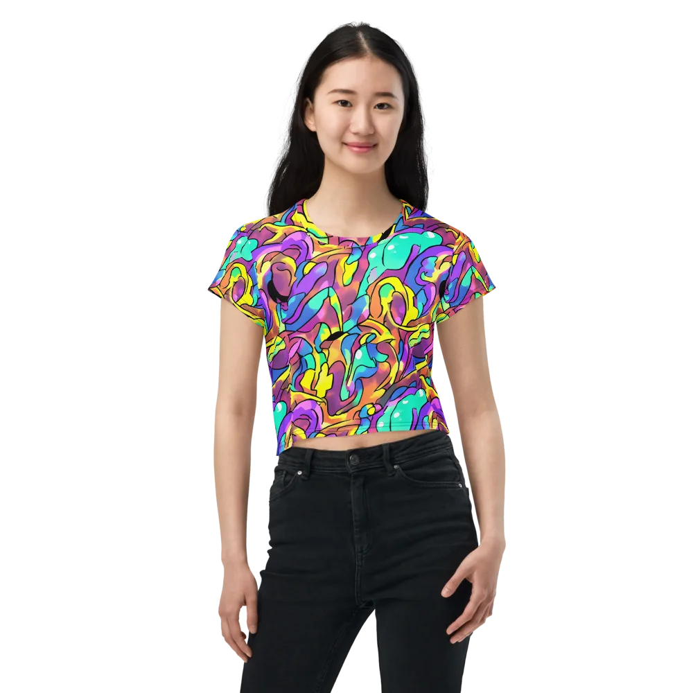 Glow Geometry on Crop Tee — Front