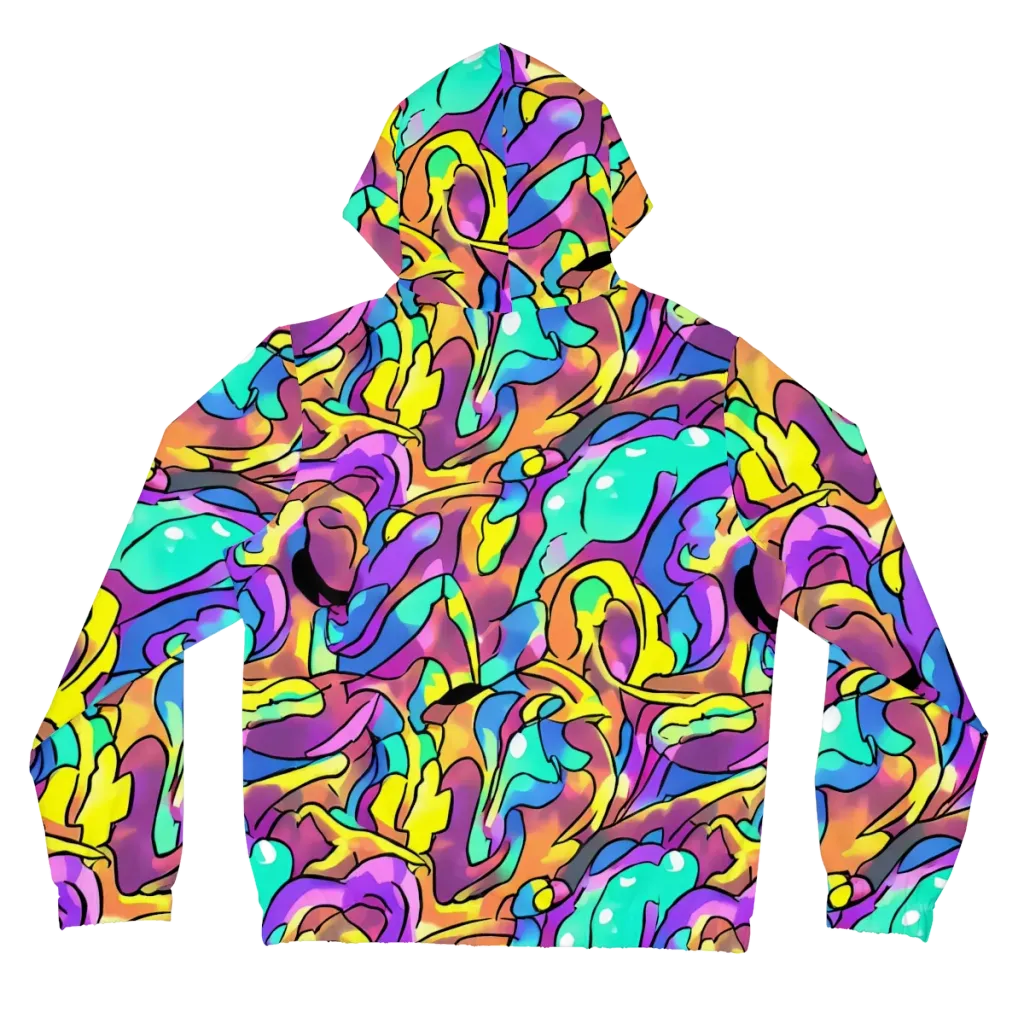 Glow Geometry on Women's Full-Zip Hoodie — Back