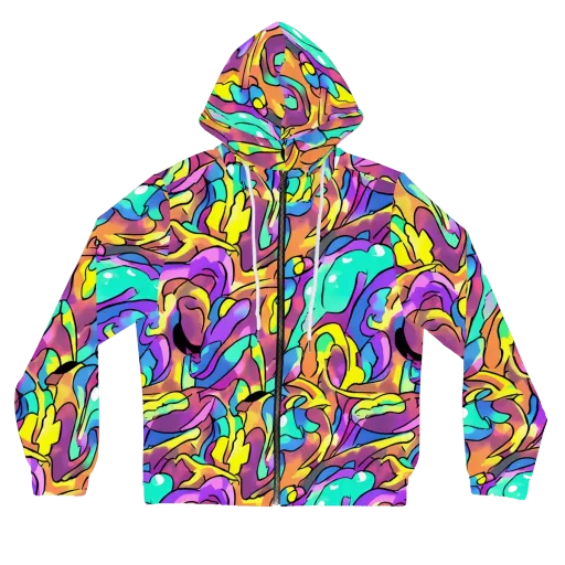Glow Geometry on a Women's Full-Zip Hoodie