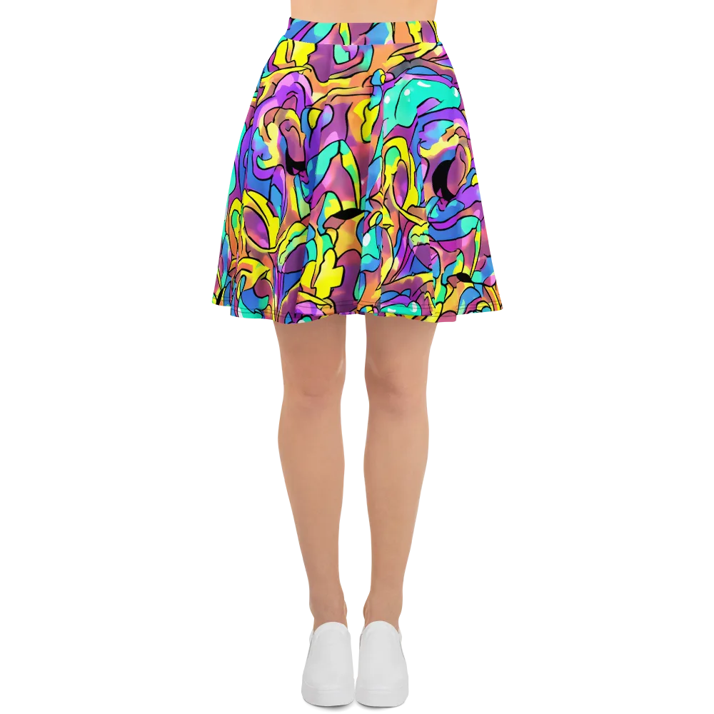 Glow Geometry on Skater Skirt — Front