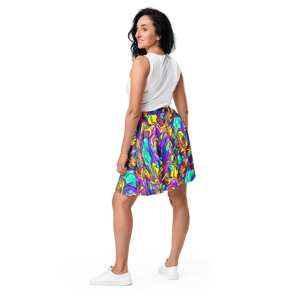 Glow Geometry on Skater Skirt — Back